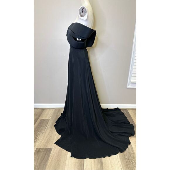 GEORGES HOBEIKA Crêpe Gown With Bow-Like Collar $4625 - Picture 8 of 12